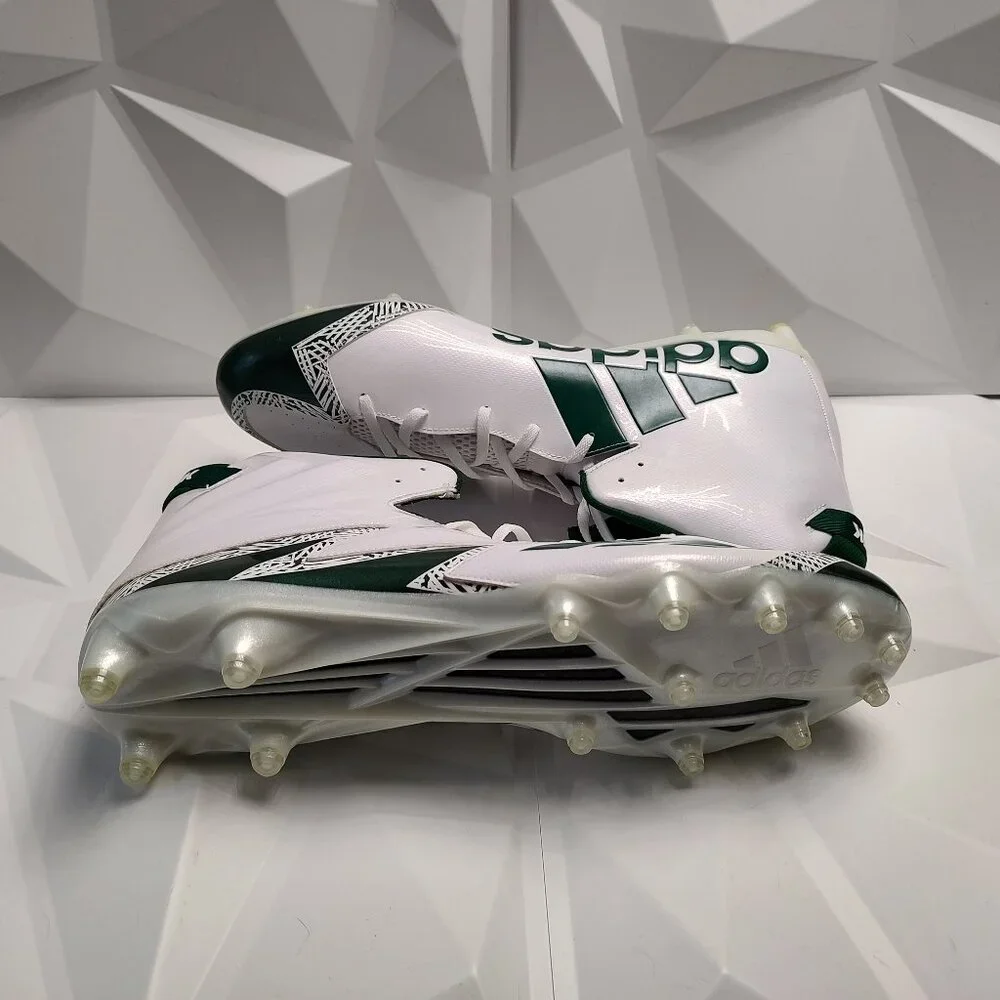 Adidas Mens Football Cleats 18 White Green Shoe Lacrosse Freak X Carbon High - Picture 3 of 15